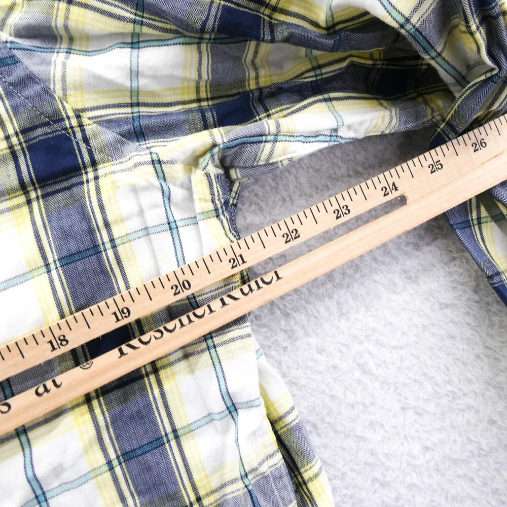 Banana Republic Button Up Shirt Mens Medium Slim Yellow Plaid Cotton Button Down